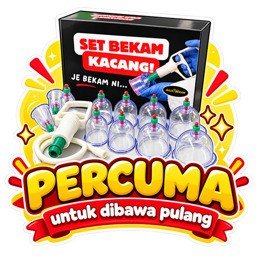 Set Bekam Kacang 12 Cup percuma untuk dibawa pulang